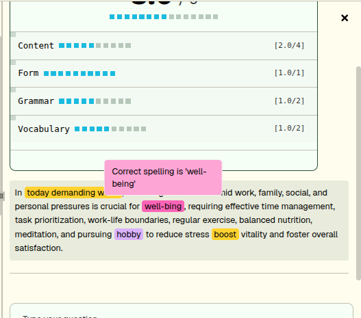 See the exact words that cost you points.